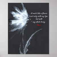 Rumi Quote Blume Kunst Schwarz-weiß