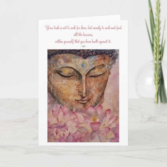 Rumi Quote Buddha Watercolor Art Grußkarte Karte (Vorderseite)