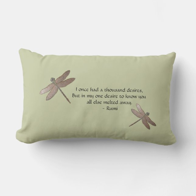 Rumi Quote & Dragonfly-Kissen Lendenkissen (Vorderseite)