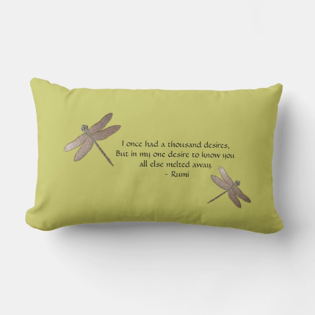 Rumi Quote & Dragonfly-Kissen Lendenkissen (Vorderseite)