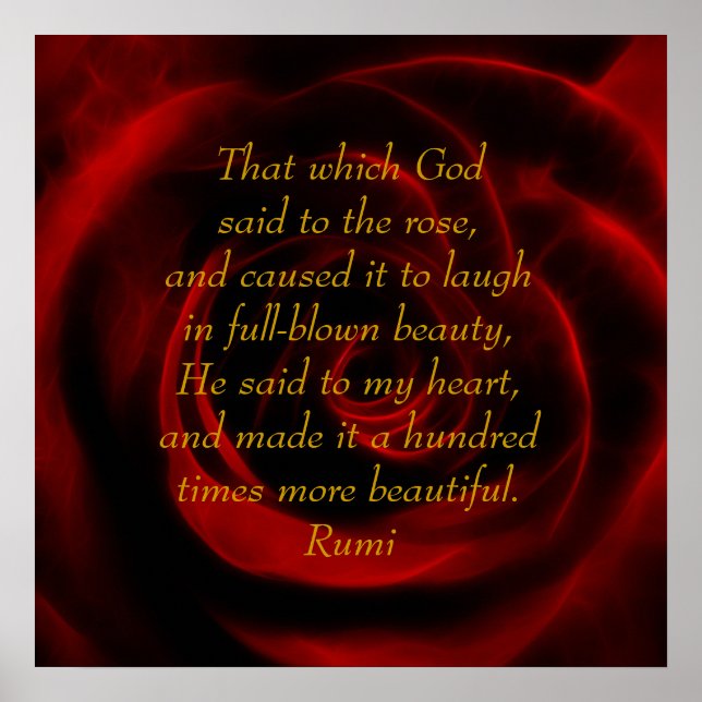 Rumi Rote Rose Beauty Poster (Vorne)