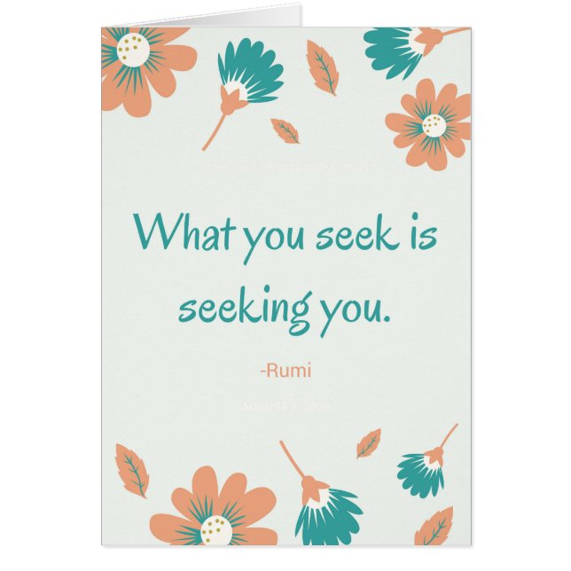 Rumi sucht Zitat (Vorne)