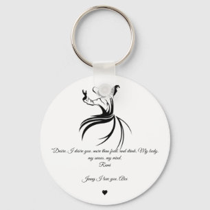 Rumi Valentine Love you poetry  Keychain Schlüsselanhänger