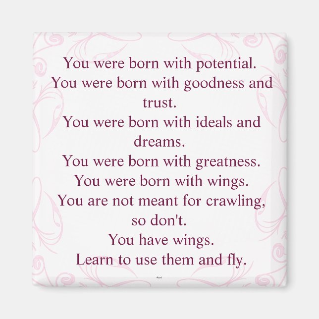Rumi Wings Quote Magnet (Vorne)