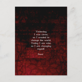 Rumi Wisdom Zitat über Veränderung und Cleverness Postkarte