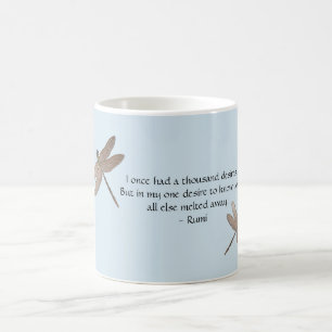 Rumi wünscht Zitat & Dragonfly Kaffeetasse