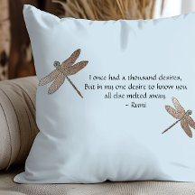 Rumi wünscht Zitat & Dragonfly Throw Kissen