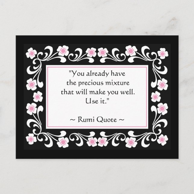 Rumi Zitat Inspiration Motivierend Postkarte (Vorderseite)