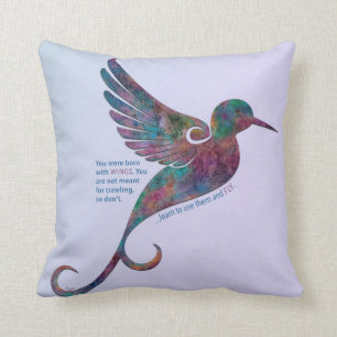 Rumi Zitat mit Kolibri Kissen