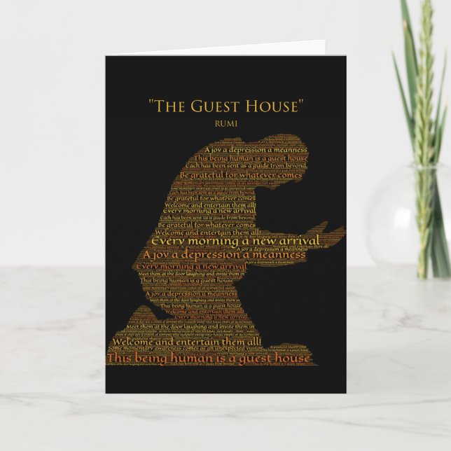 Rumi's "The Guest House" Poem Greeting Card Karte (Vorderseite)