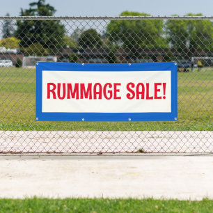 Rummage Sale! Rot-Weiß- und Blautafel Banner