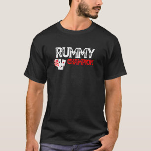Rummy Champion Casino Games Card Grafikdesign T-Shirt