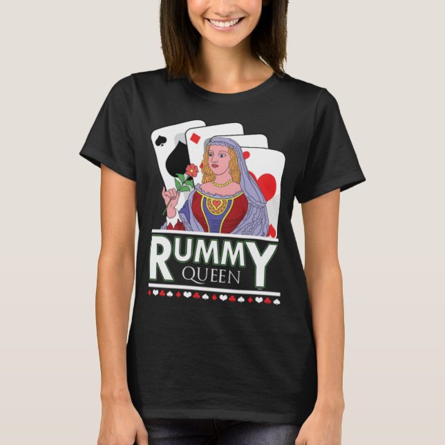 Rummy Queen Card Deck T-Shirt (Vorderseite)