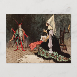 Rumpelstilzchen Prinzessin Vintage Märchen Postkarte