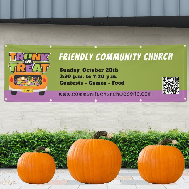 Rumpf- oder Leckerei-Halloween-Banner Banner (Trunk or Treat Banner)
