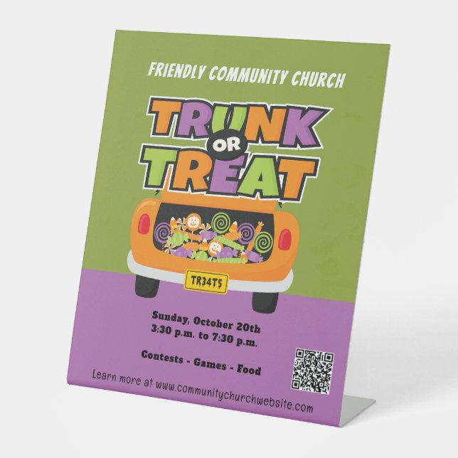 Rumpf- oder Leckerei-Halloween-Banner Sockelschild (Vorderseite)