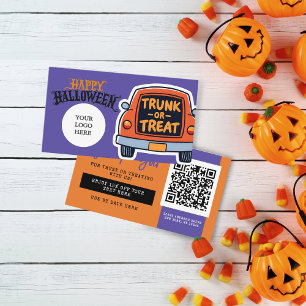 Rumpf oder Leckerei Halloween-Coupon Visitenkarte