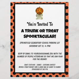 Rumpf oder Leckerei Halloween gepunktete Party Ein Flyer