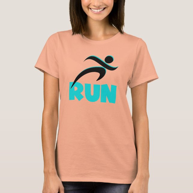 RUN Aqua T-Shirt (Vorderseite)