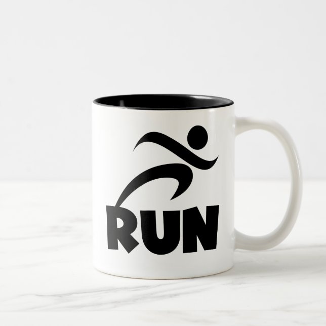 RUN Black Zweifarbige Tasse (Rechts)