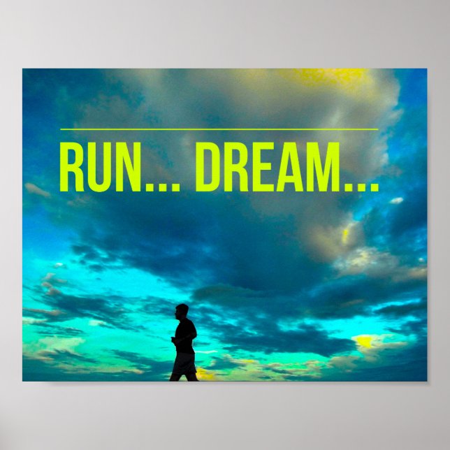 Run Dream - Motivational Runer Poster (Devant)