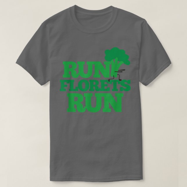 Run Florets Run Funny Vegetarians Broccoli Laufen T-Shirt (Design vorne)