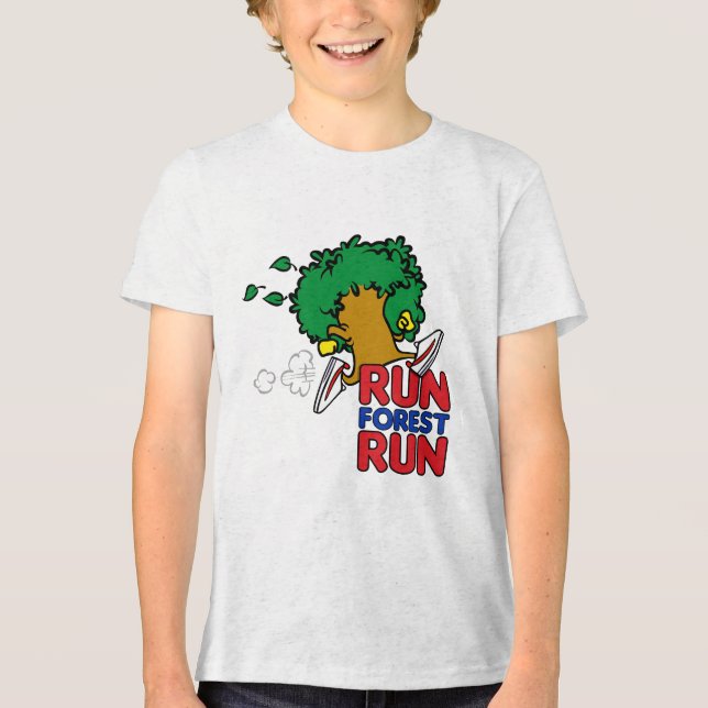 Run Forest Run Tri-Blend Shirt (Vorderseite)