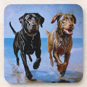 "Run free, run Together" Beachside Best Buddies Getränkeuntersetzer