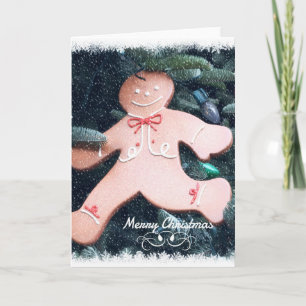 Run Gingerbread ausführen Feiertagskarte