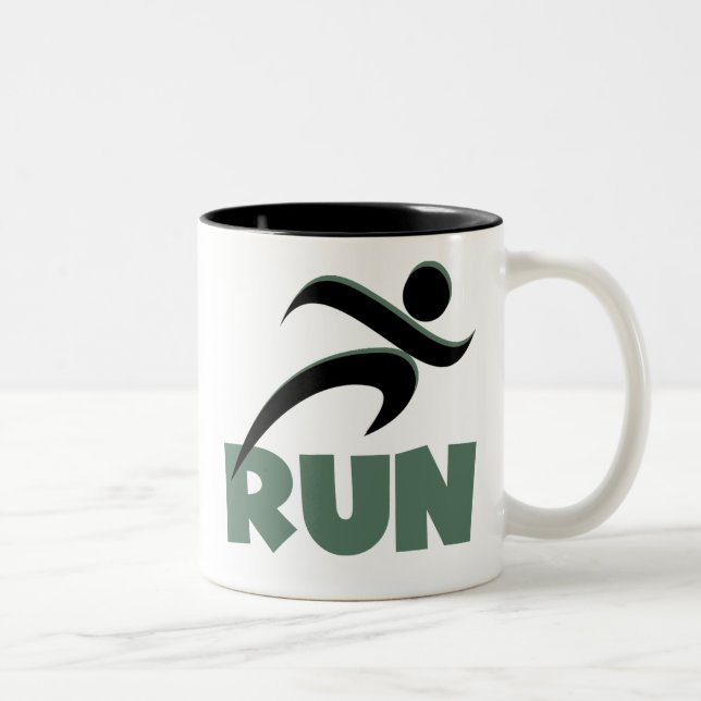 RUN Green Zweifarbige Tasse (Rechts)