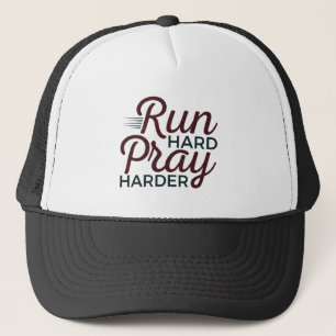 Run Hard Pray Harning Runner Christlich Truckerkappe
