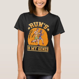 Run ist in meinen Genen Motivierend Marathon Desig T-Shirt