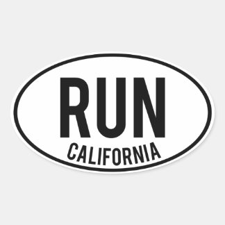 RUN Kalifornien Ovaler Aufkleber