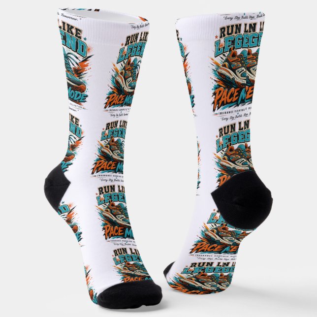 Run Like Legend Pace-Modus Retro-Laufschuh-Art Socken (Gewinkelt)