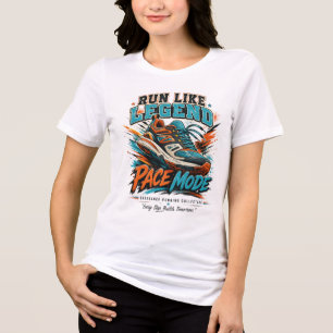 Run Like Legend Pace-Modus Retro-Laufschuh-Art Tri-Blend Shirt