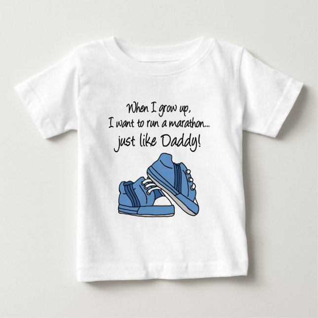 Run Marathon genau wie Daddy Baby T-shirt (Vorderseite)