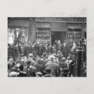 Run on East Side Bank, NYC, 1912 Postkarte