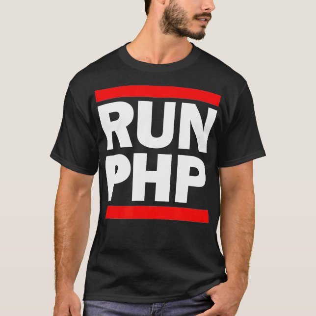 RUN PHP - for Web Developers Comp Sci Hackathon  T-Shirt (Vorderseite)