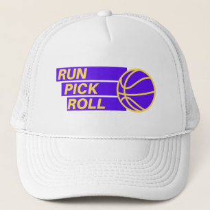 Run Pick Roll Pur Basketball Court Hoopers Truckerkappe