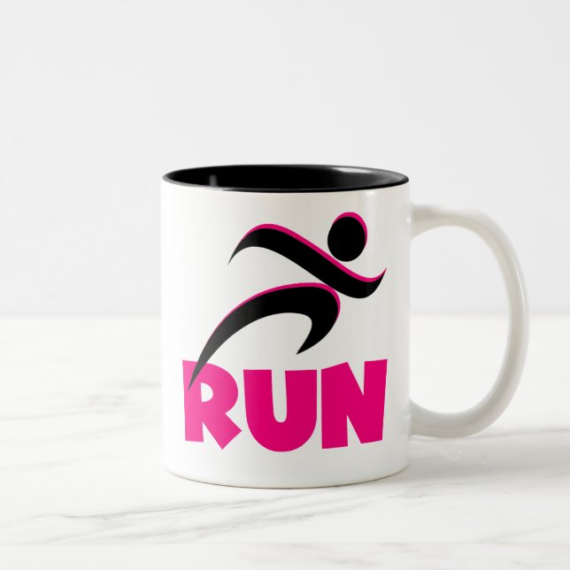 RUN Pink Zweifarbige Tasse (Rechts)