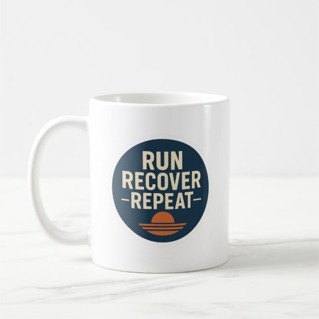 Run. Recover. Repeat. – Running Lifestyle Mug (Gauche)