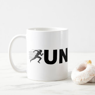 RUN-Schriftzug Laufdesign | Minimalistischer Läufe Kaffeetasse