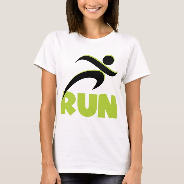 RUN Spring Green Fitness läuft T-Shirt (Vorderseite)