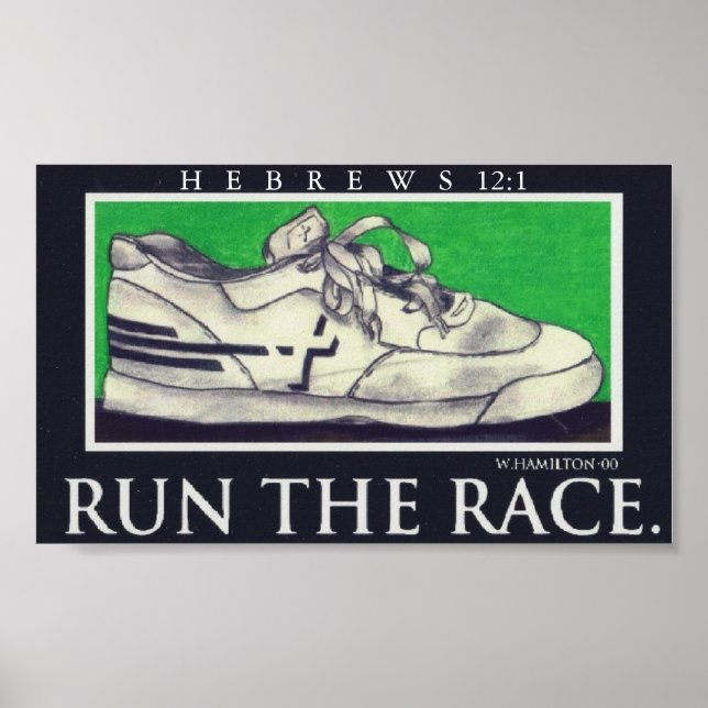 run the race cross running shoe poster (Vorne)