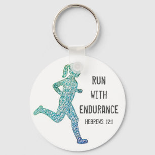 "Run With Endurance" Girl Runner Keychain Schlüsselanhänger