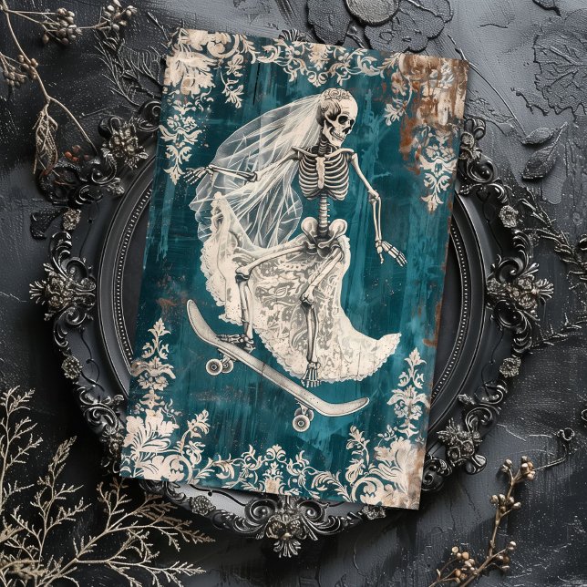 Runaway Bride Wedding Gothic Skelett Decoupage Seidenpapier (Von Creator hochgeladen)
