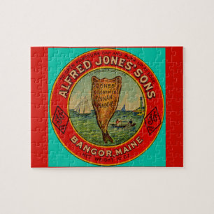 Rund 1900 Alfred Jones Sons Finnan Haddie-Label