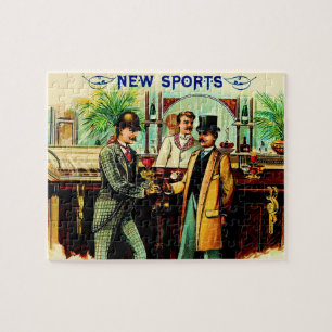 Rund 1900 New Sports Cigarren-Box-Label