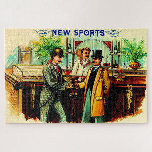 Rund 1900 New Sports Cigarren-Box-Label
