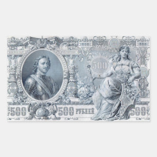 Rund 1912 Zaristisches Russland 500 Rubel-Rechnung Rechteckiger Aufkleber